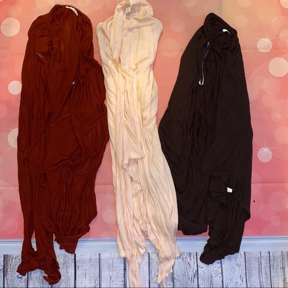 3 large light long sleeve cardigans